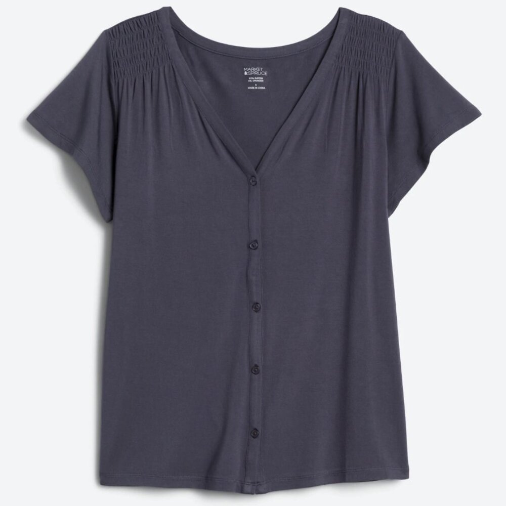 Market & Spruce | Button Knit Top | Size S